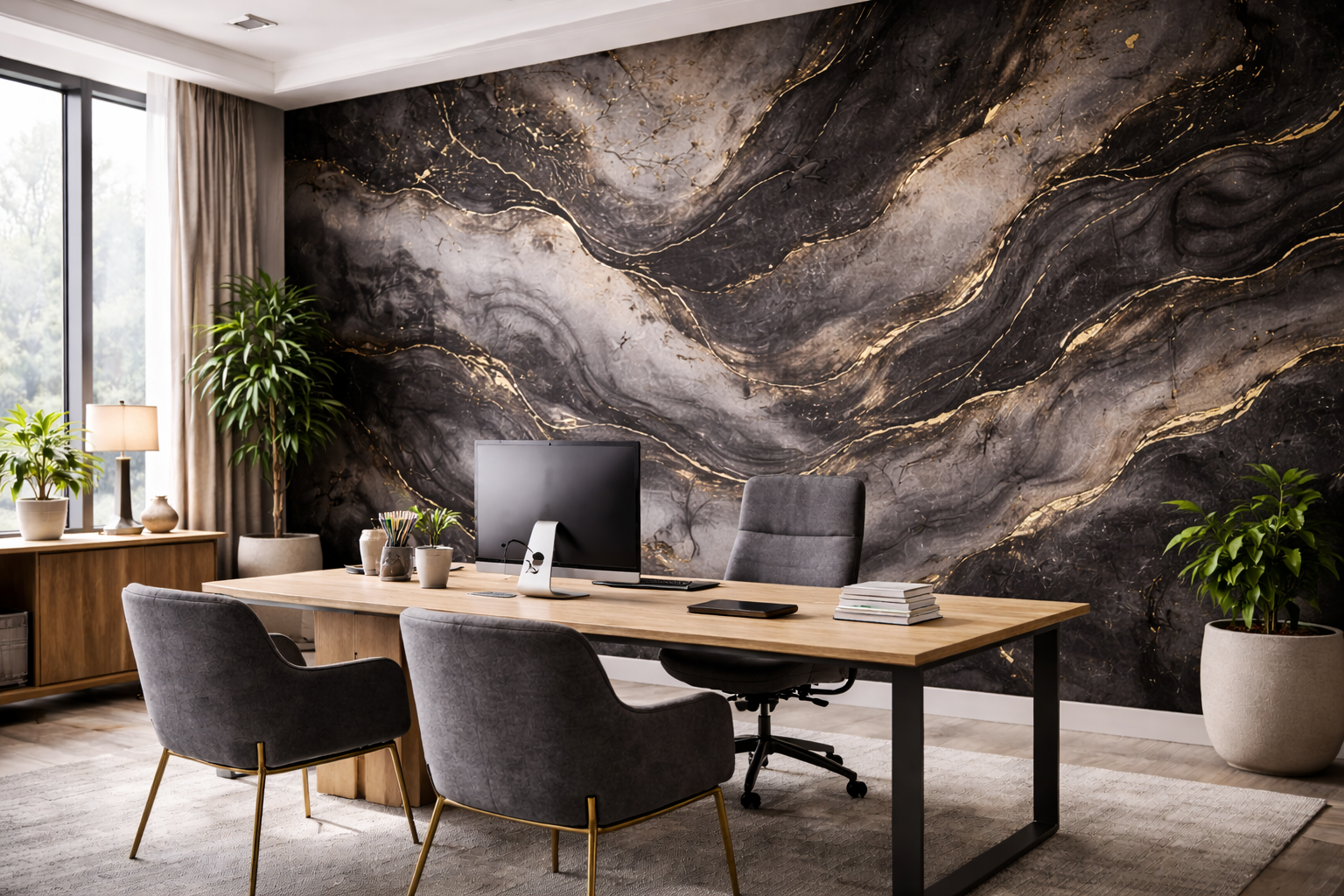 Commercial office feature wall